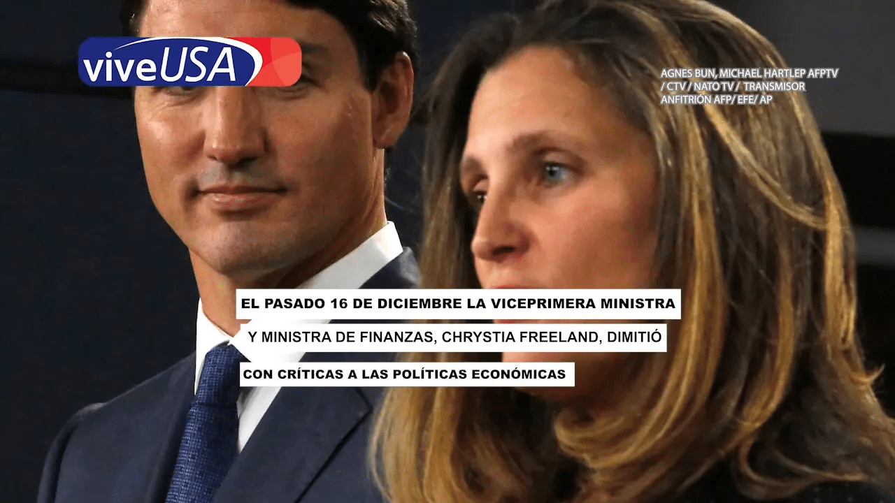 Chrystia Freeland durante una conferencia