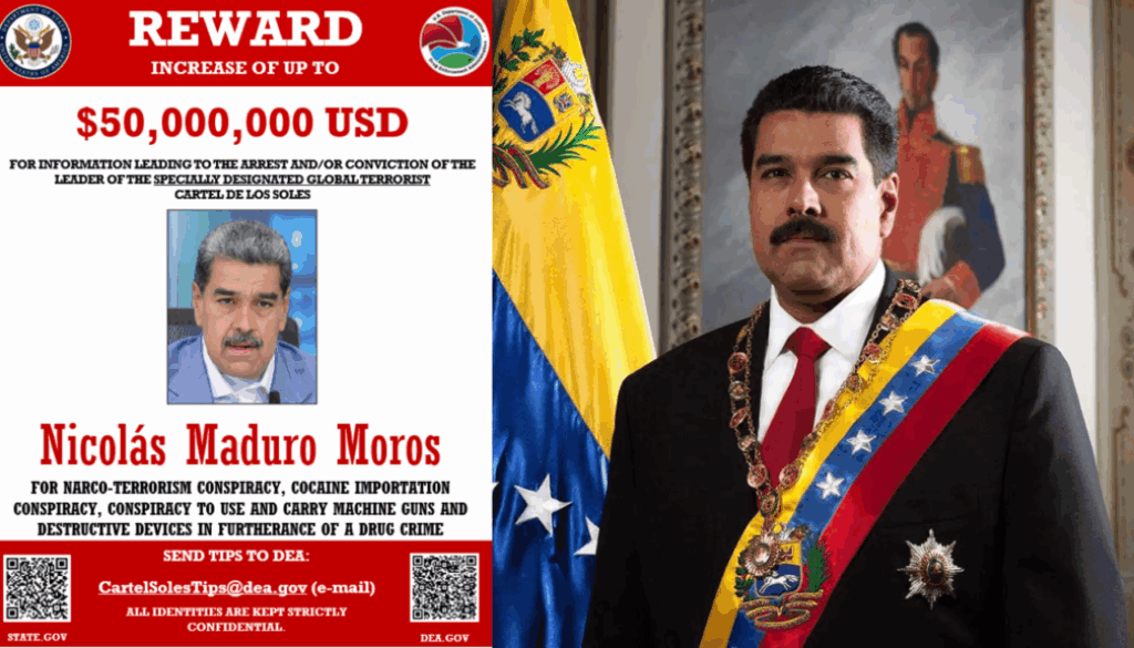50 millones de dólares la recompensa por la captura de Nicolás Maduro