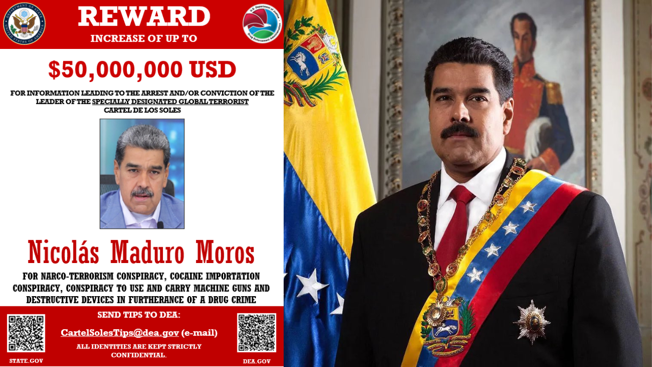 50 millones de dólares la recompensa por la captura de Nicolás Maduro