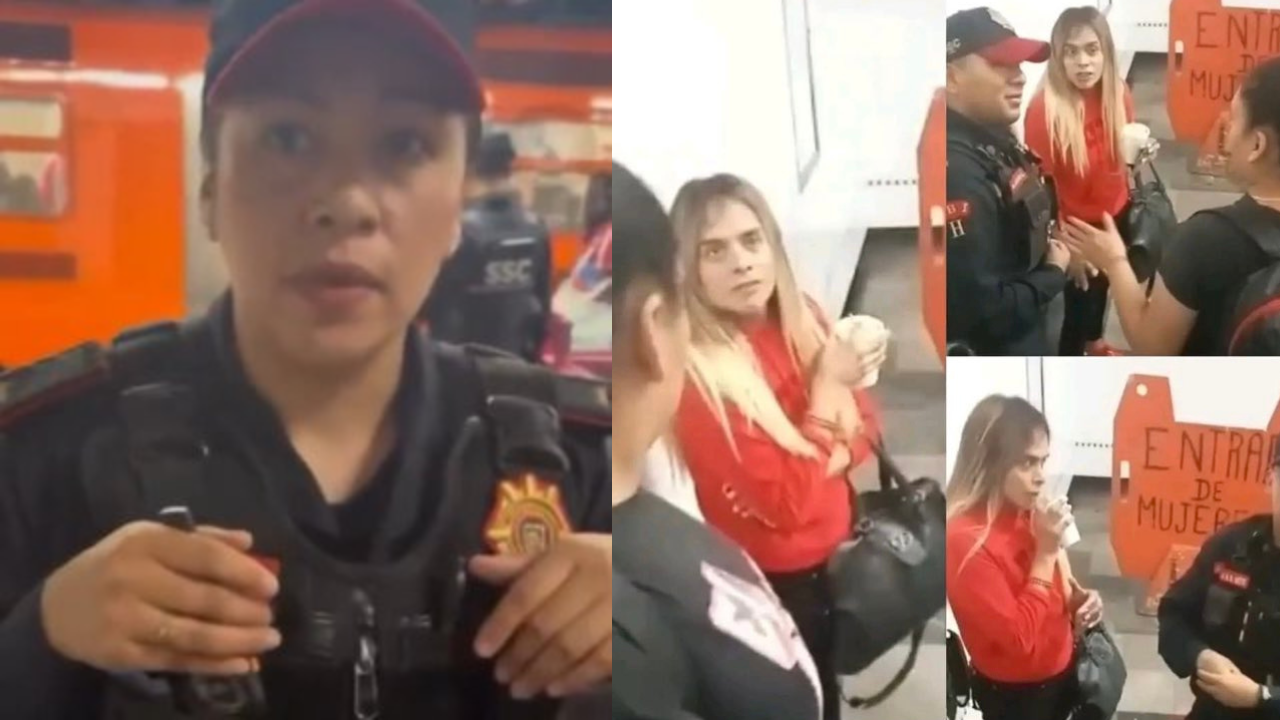 Mujer Trans y Policia metro CDMX